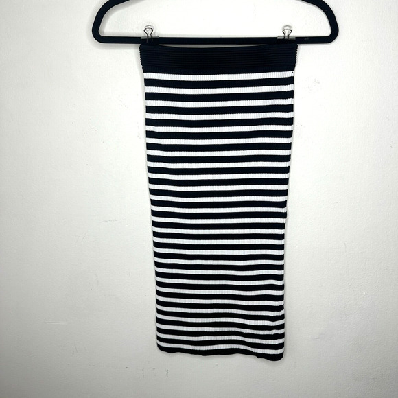 Michael Kors Black & White Striped Stretch Bodycon Tube Maxi Skirt XS - Picture 12 of 12